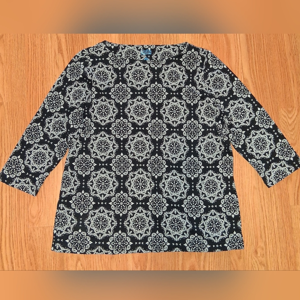 Croft & Barrow Patterned 3/4 Sleeve Top
